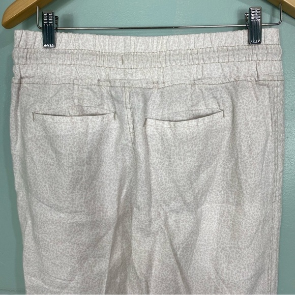 Athleta Cabo Linen Jogger Cream Micro Cheetah Sz 6 Tall 988237 - Picture 6 of 6